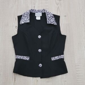 Black Vest with Snake Print Accents Size 5/6